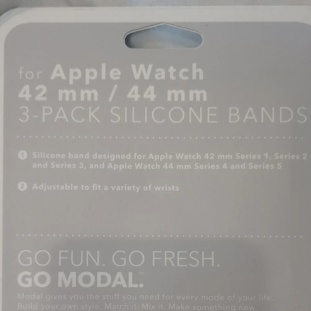 Modal Silicone Bands for Apple Watch - White, Green, and Red